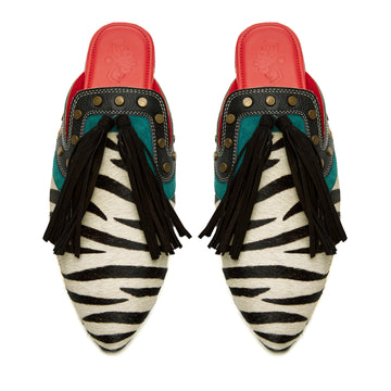 Zebra Cone Mules Women