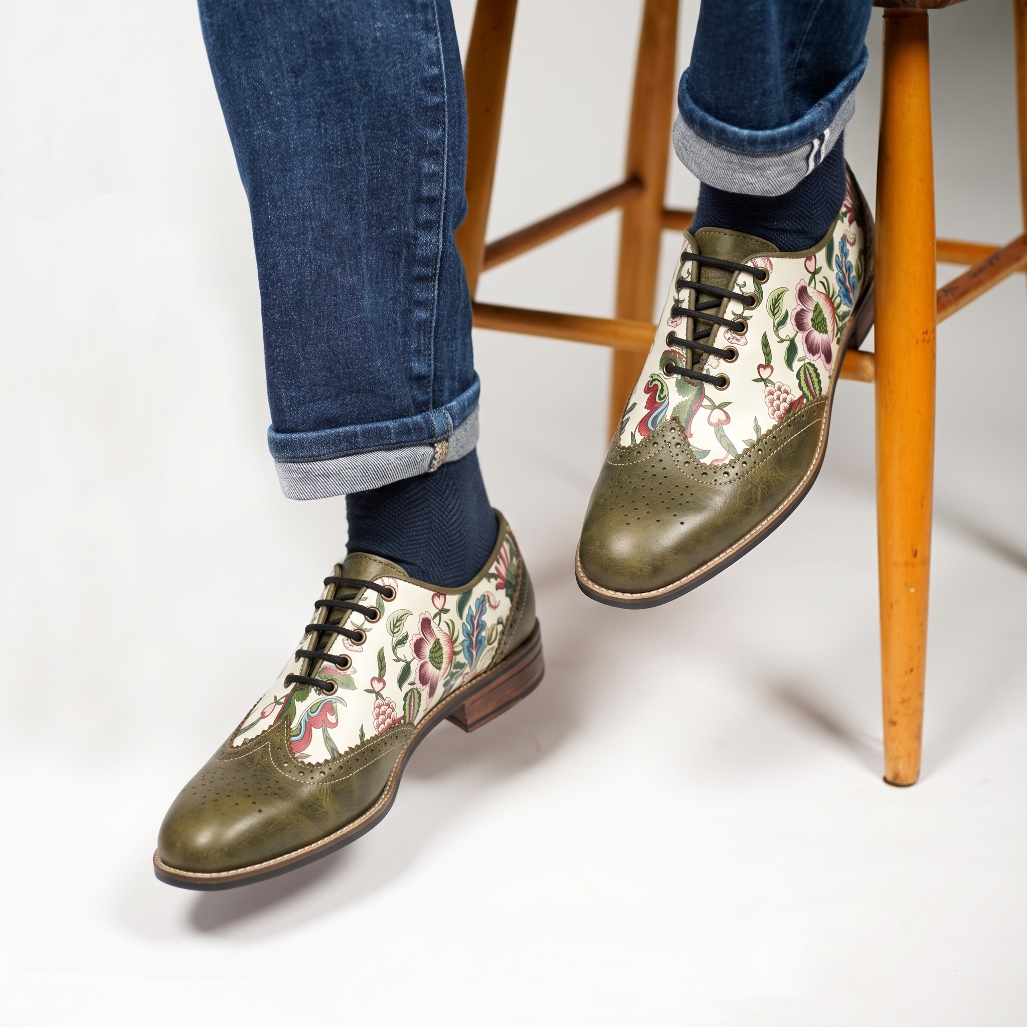 Bageecha Oxford Brogues Men – Olive