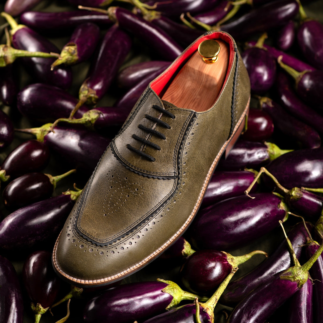 Maharaja Brogues Men – Olive