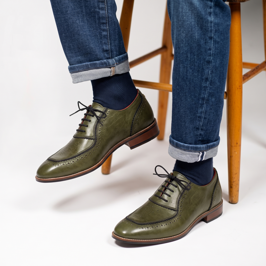 Maharaja Oxford Brogues Men – Olive