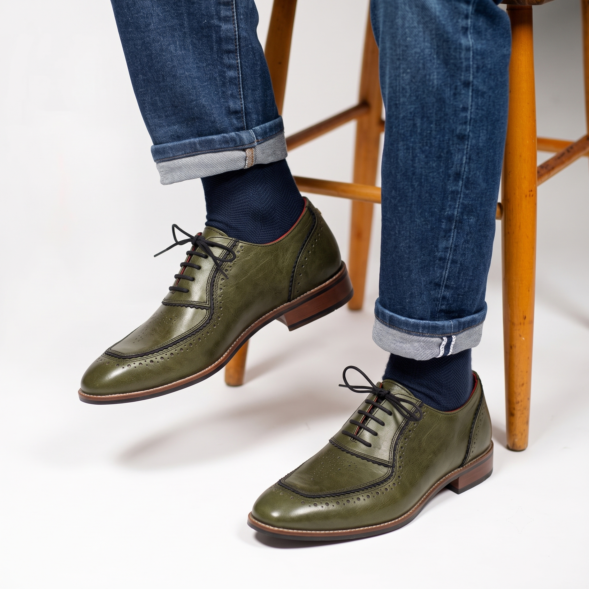 Maharaja Oxford Brogues Men – Olive