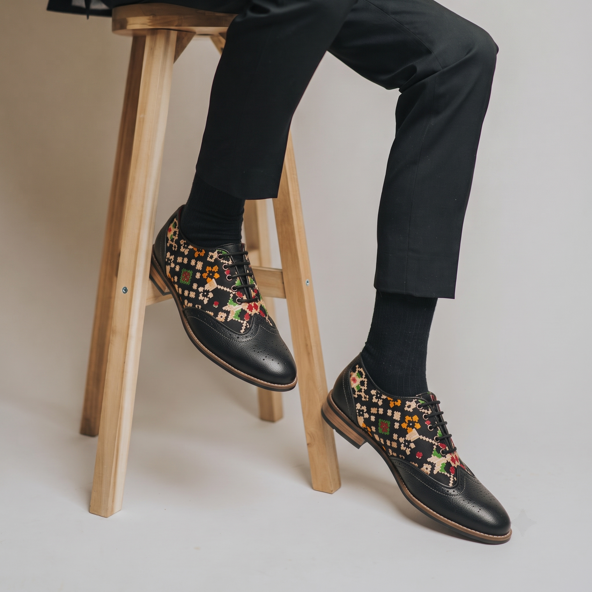Patola Oxford Brogues Men – Coal