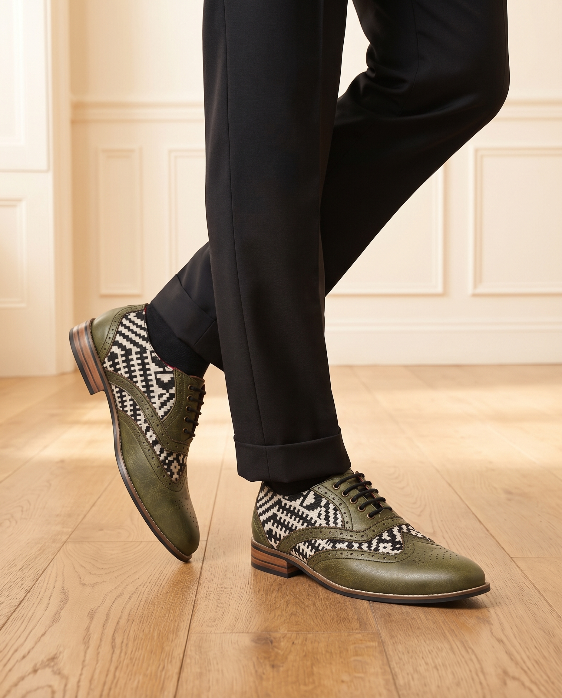 Texo Oxford Brogues Men – Olive