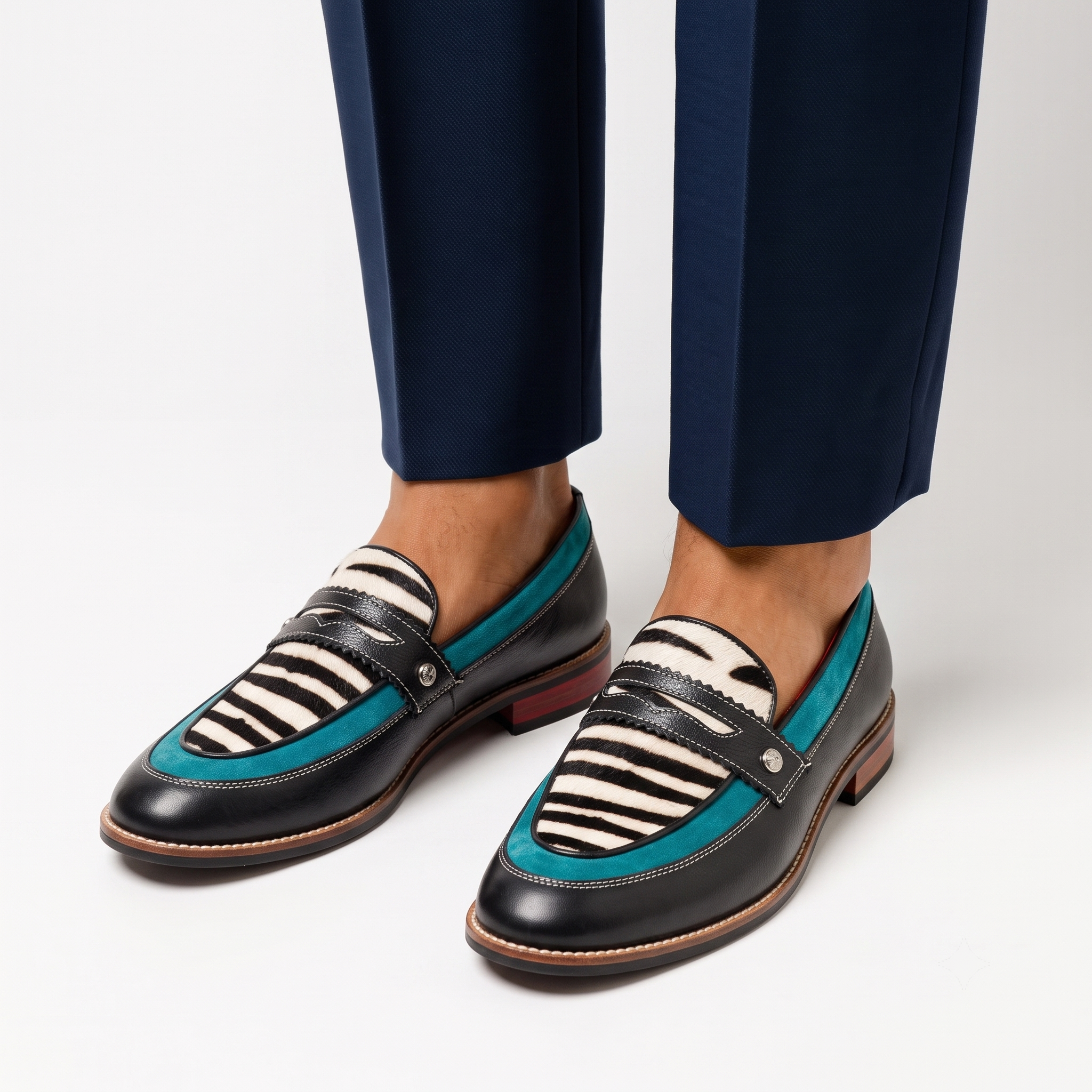 Zebra Penny Loafers Men